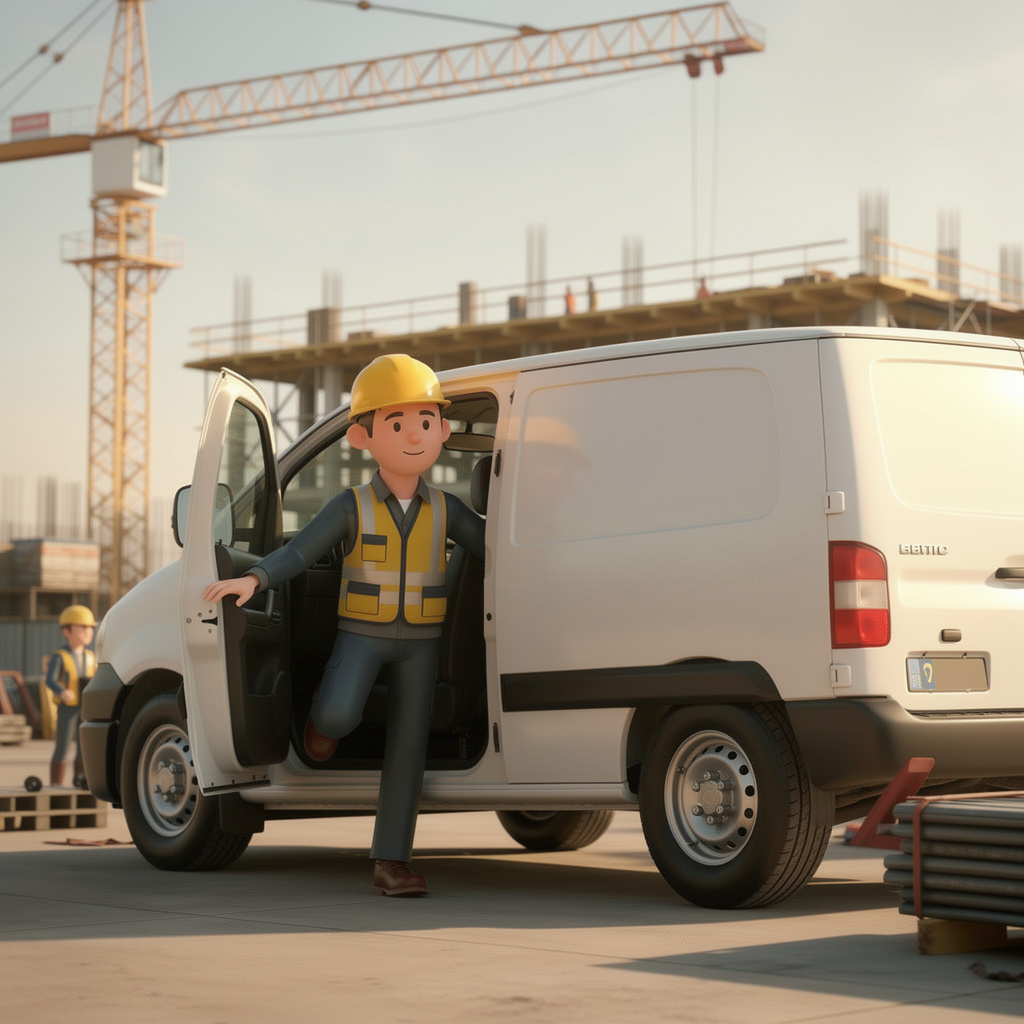 Field engineer arriving on site ready to create a risk assessment